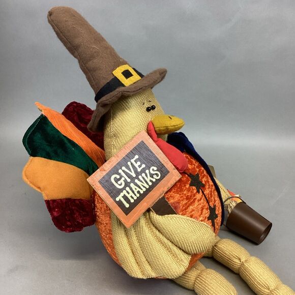 Sunset Bay Seasonal Turkey Pilgrim Plush Shelf Sitter #C5959 - 28” - Picture 9 of 15